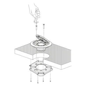 Installazione flottante presa pavimento Ø32