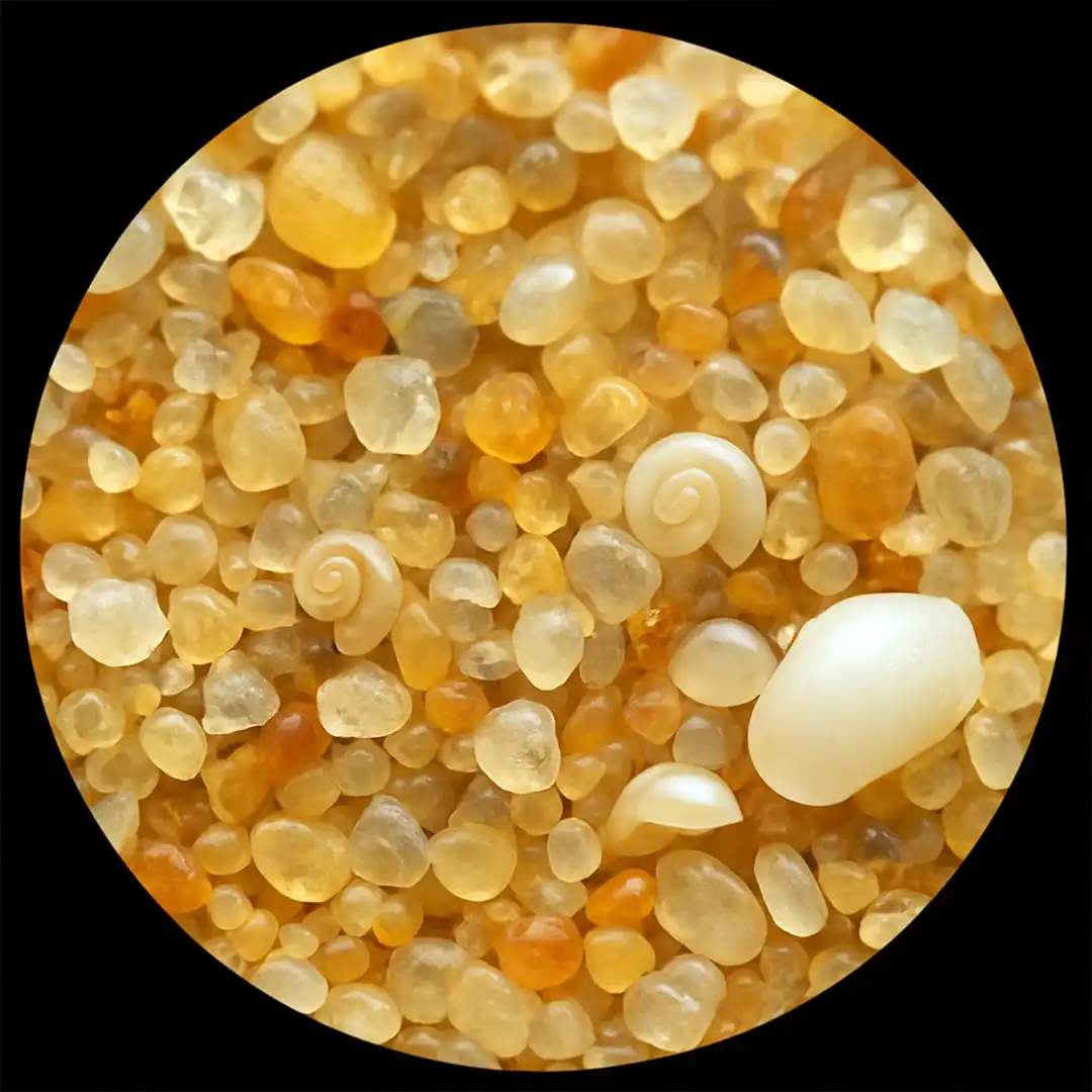 Granelli di sabbia al microscopio